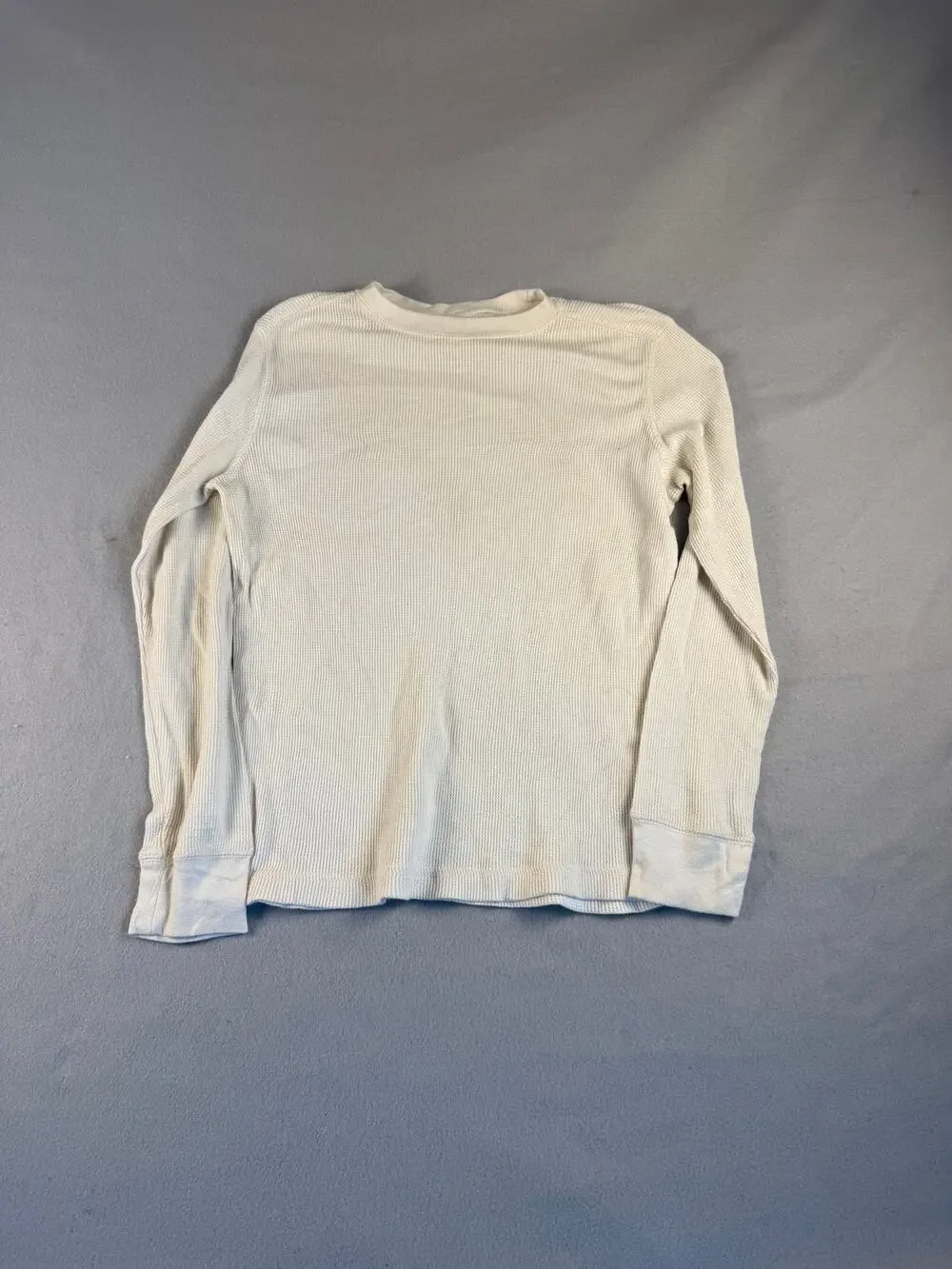 Arizona Jeans Thermal Shirt Boys 14/16 Cream Long Sleeve Waffle Knit Base Layer